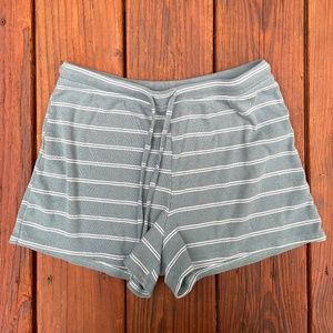 Light Teal Striped Adjustable Shorts